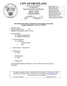 CITY OF FRUITLAND 401 EAST MAIN STREET P.O. DRAWER F FRUITLAND, MARYLANDTELEPHONE: ADMIN. FAX: 