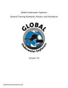 Global Underwater Explorers General Training Standards, Policies, and Procedures