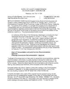 BOARD OF COUNTY COMMISSIONERS   DOUGLAS COUNTY, WASHINGTON Resolution No. TLS 14-12A