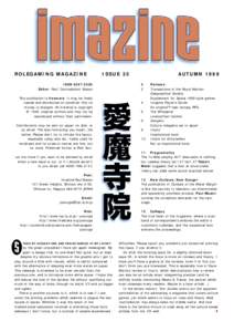 ROLEGAMING MAGAZINE  ISSUE 35 ISSN[removed]Editor: Paul ‘Contradiction’ Mason