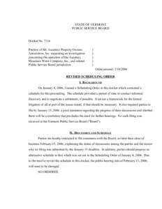 Docket / Ascutney Mountain Resort / Vermont / Government / Geography of the United States / United States / Legal procedure / Legal terms / Filing