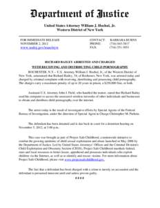 United States Attorney William J. Hochul, Jr. Western District of New York FOR IMMEDIATE RELEASE NOVEMBER 2, 2012  CONTACT: