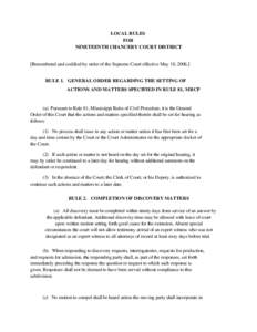 LOCAL RULES   FOR NINETEENTH CHANCERY COURT DISTRICT