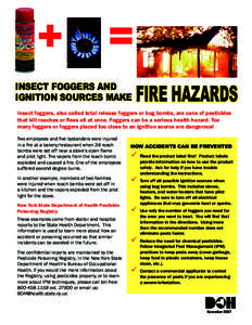 INSECT FOGGERS AND IGNITION SOURCES MAKE FIRE HAZARDS  Insect foggers, also called total release foggers or bug bombs, are cans of pesticides
