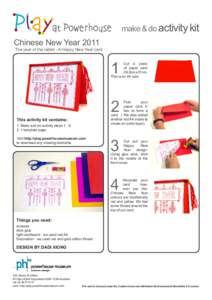 make & do activity kit Chinese New Year 2011 The year of the rabbit - A Happy New Year card  1