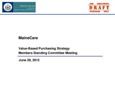 MaineCare Value-Based Purchasing Strategy Members Standing Committee Meeting June 29, 2012  Health Homes Updates