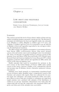 Chapter 9  Low fruit and vegetable consumption Karen Lock, Joceline Pomerleau, Louise Causer and Martin McKee