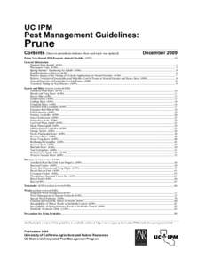 UC IPM Pest Management Guidelines: Prune  Contents (Dates in parenthesis indicate when each topic was updated)