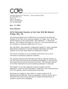 North Central Association of Colleges and Schools / Adams 12 Five Star Schools / Thornton /  Colorado / Colorado Department of Education / Denver / University of Colorado / Colorado / Association of Public and Land-Grant Universities / Education in Colorado