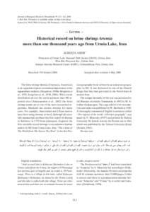 Journal of Biological Research-Thessaloniki 9: 113 – 114, 2008 J. Biol. Res.-Thessalon. is available online at http://www.jbr.gr Indexed in: WoS (Web of Science, ISI Thomson), CAS (Chemical Abstracts Service) and DOAJ (Directory of Open Access Journals)