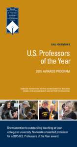 call for entries  U.S. Professors of the Year 2015 Awards Program