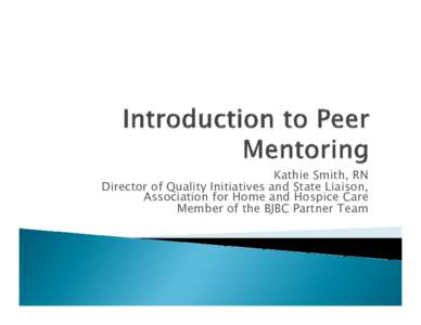 Introduction to Peer Mentoring