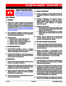 ELASTA-GARD™ BUR/MB III Section[removed]Fluid-Applied Roof Coating System  Guide Specification