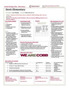 Vision: Empowering Dreams for the Future Mission: Creating and Supporting Pathways for Success School Strategic Plan - Elementary  Davis Elementary