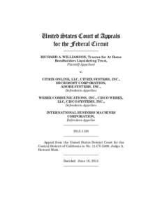 United States Court of Appeals for the Federal Circuit ______________________ RICHARD A. WILLIAMSON, Trustee for At Home Bondholders Liquidating Trust,