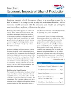 Issue Brief:  Economic Impacts of Ethanol Production 2011 Edition