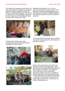 Sunbury Nursing Homes Newsletter The knitting and sewing club have been very busy and produced a delightful arrangement of goods, including slippers, scarves, pot holders, cushions and blankets. Their work is on display 
