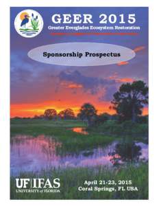GEER[removed]Greater Everglades Ecosystem Restoration Science in Support of Everglades Restoration  Sponsorship Prospectus