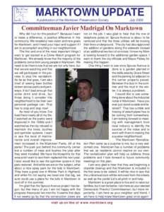 MARKTOWN UPDATE A publication of the Marktown Preservation Society JulyCommitteeman Javier Madrigal On Marktown