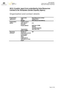 Date submitted: Unique report number: fo5r9cnpca Report User: Rachael Ward-Pryce[removed]public report form submitted by Iluka Resources Limited to the Workplace Gender Equality Agency