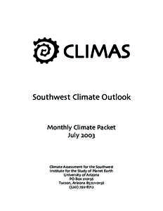 Monthly Climate Packet - July 2003