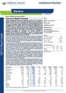 3QFY12 Result Update  Institutional Equities Siemens 13 August 2012