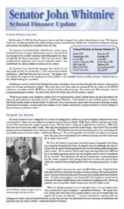 Texas Constitution / North Forest Independent School District / Houston Independent School District / John Whitmire / Texas Tax Reform Commission / Robin Hood plan / Salado Independent School District / Texas / Government of Texas / State governments of the United States