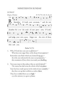 272  NINETEENTH Sunday INTROIT Respice, Domine