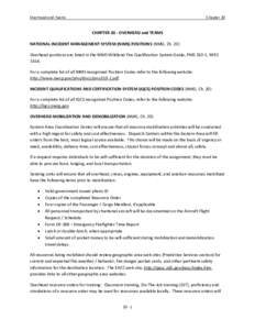 Overhead and Teams  Chapter 20 CHAPTER 20 - OVERHEAD and TEAMS NATIONAL INCIDENT MANAGEMENT SYSTEM (NIMS) POSITIONS (NMG, Ch. 20)