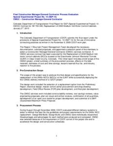 Microsoft Word - SEP 14 Final Report for CMGC Project at Eisenhower Tunnel ColoradoDOT.docx