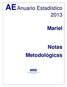 AE Anuario Estadístico 2013 Mariel Notas Metodológicas