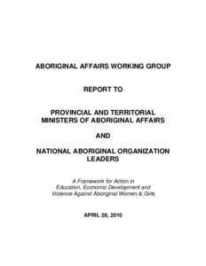 ABORIGINAL AFFAIRS WORKING GROUP