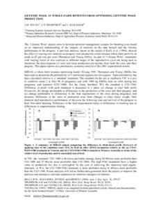 LIFETIME WOOL 15. WHOLE-FARM BENEFITS FROM OPTIMISING LIFETIME WOOL PRODUCTION J.M. YOUNGA, A.N.THOMPSONB and C.M.OLDHAMC A  Farming Systems Analysis Service, Kojonup, WA 6395