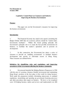 CB[removed])  For discussion on 14 June[removed]Legislative Council Panel on Commerce and Industry