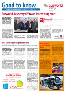 Good to know  BUSWORLD DAILY NEWSPAPER SATURDAY 19 OCTOBER 2013 kortrijk