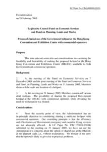 Legislative Council Panel on Economic Services