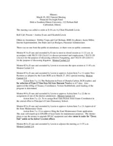 Minutes of the Financial Oversight Panel for Cairo Unit School District #1 Special meeting - March 29, 2012