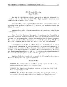 PROCEEDINGS OF THE TIOGA COUNTY LEGISLATURE[removed]Fifth Regular Meeting May 13, 2014