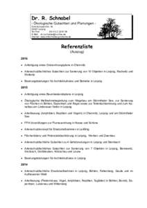 Dr. R. Schnabel - Ökologische Gutachten und Planungen Emil-Schubert-StrLeipzig Tel./Fax06 E-Mail 