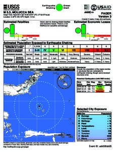 Green Alert Earthquake Shaking M 5.3, MOLUCCA SEA