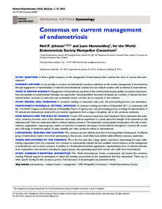 Human Reproduction, Vol.0, No.0 pp. 1– 17, 2013 doi:[removed]humrep/det050 ORIGINAL ARTICLE Gynaecology  Consensus on current management