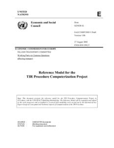 UNITED NATIONS E Economic and Social Council