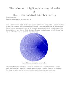 The reflection of light rays in a cup of coffee or the curves obtained with bˆn mod p by Simon Plouffe based on works done in the years[removed]