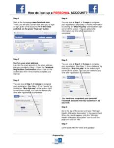 How do I set up a PERSONAL ACCOUNT? Step 1 Step 4  Start at the homepage www.facebook.com.