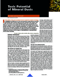 Toxic Potential of Mineral Dusts Bice Fubini* and Ivana Fenoglio* DOI: GSELEMENTSI
