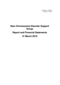 Company noCharity noRare Chromosome Disorder Support Group Report and Financial Statements