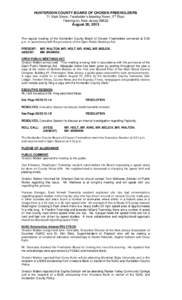 HUNTERDON COUNTY BOARD OF CHOSEN FREEHOLDERS 71 Main Street, Freeholder’s Meeting Room, 2nd Floor Flemington, New Jersey[removed]August 20, 2013