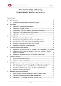 2013 triennial central bank survey - Frequently asked questions and answers