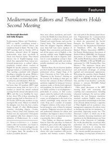 Features  Mediterranean Editors and Translators Holds