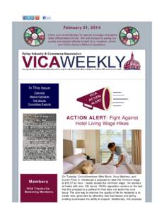 VICA WEEKLY: Take Action NOW on Living Wage & Film Credits!
